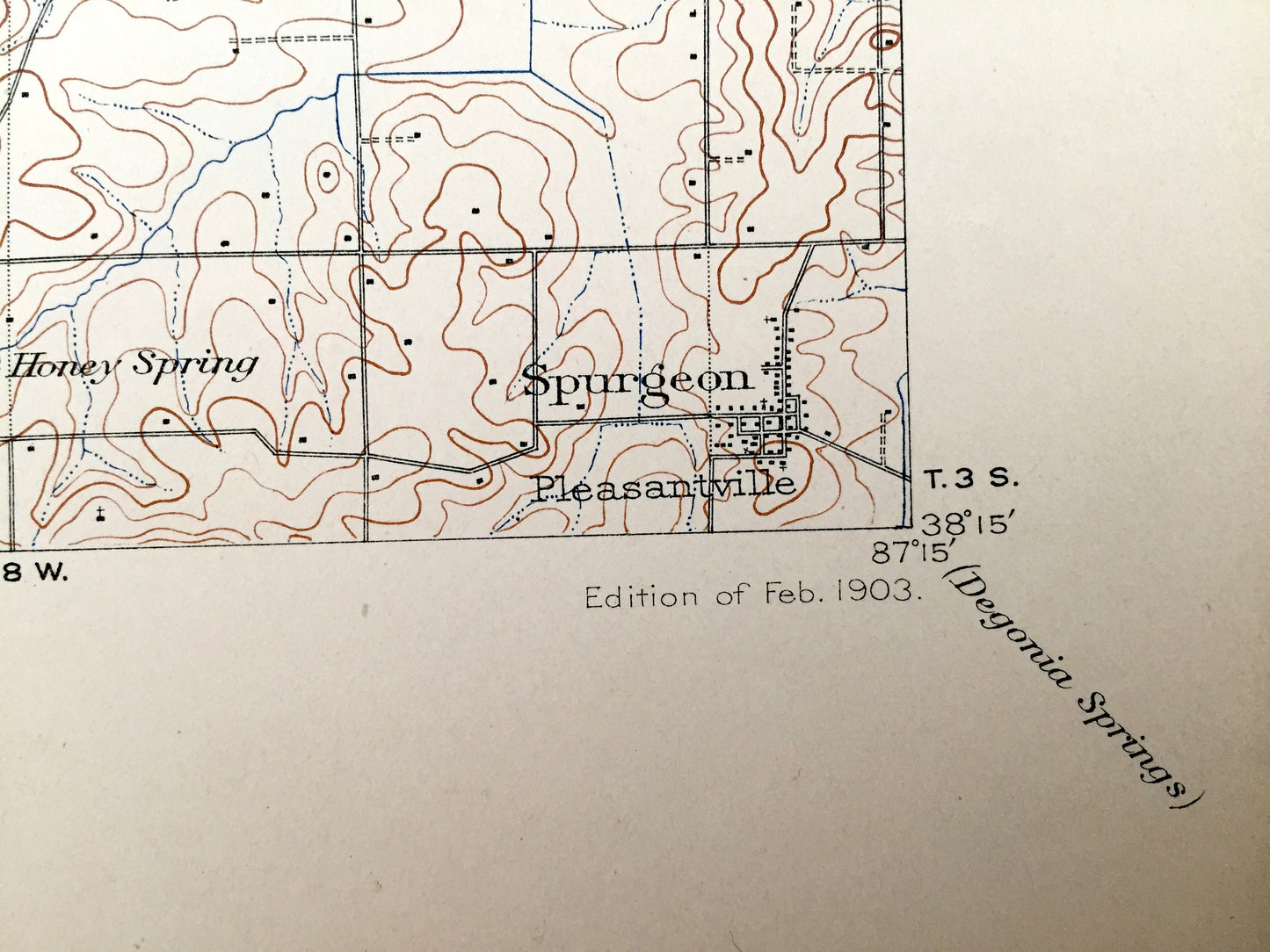 Antique Petersburg, Indiana 1903 US Geological Survey Topographic Map – Pike, Gibson and Knox County, Oakland City, Francisco, Glezen, IN