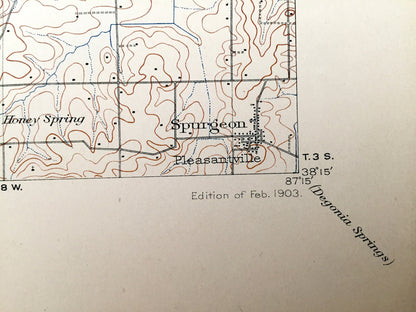 Antique Petersburg, Indiana 1903 US Geological Survey Topographic Map – Pike, Gibson and Knox County, Oakland City, Francisco, Glezen, IN