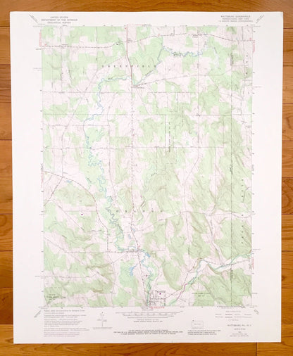 Antique Wattsburg, Pennsylvania 1960 US Geological Survey Topographic Map – Greenfield, Lowville, Erie County, Chautauqua County, New York,