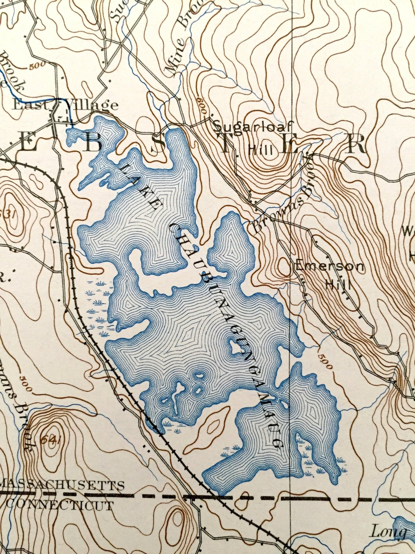 Antique Webster, Massachusetts 1892 US Geological Survey Topographic Map – Charlton, Oxford, Auburn, Millbury, Sutton, Dudley, Spencer, MA
