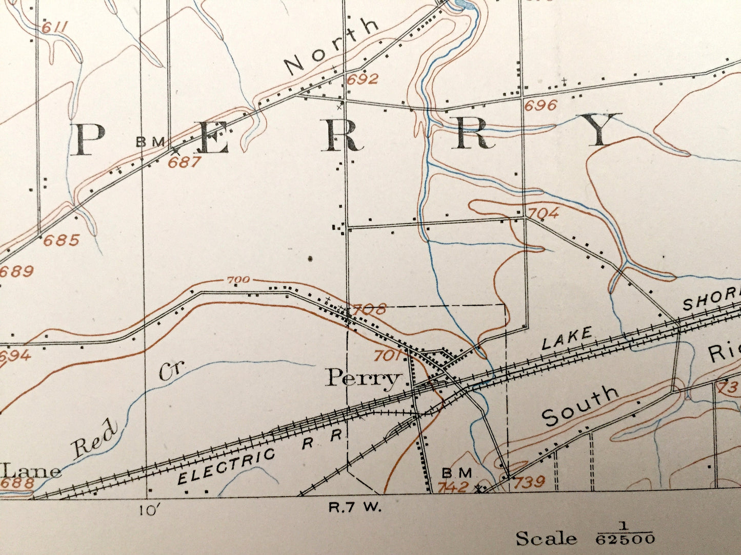 Antique Perry, Ohio 1905 US Geological Survey Topographic Map – Lake County, Painesville, Redbird, Harpersfield, Geneva, Unionville, Madison