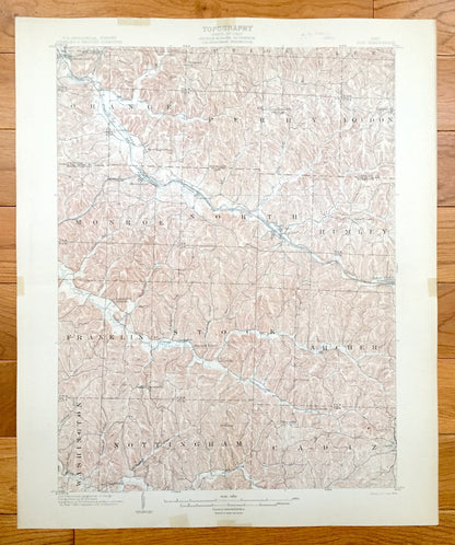 Antique Scio, Ohio 1904 US Geological Survey Topographic Map – Carroll County, Orange, Rumley, Archer, Nottingham, Bowerston, Kilgore, North