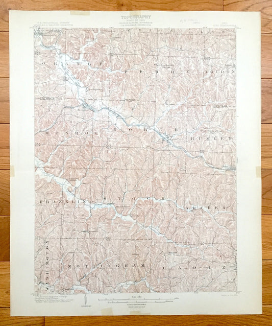 Antique Scio, Ohio 1904 US Geological Survey Topographic Map – Carroll County, Orange, Rumley, Archer, Nottingham, Bowerston, Kilgore, North