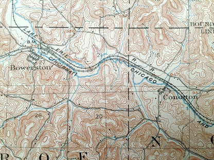 Antique Scio, Ohio 1904 US Geological Survey Topographic Map – Carroll County, Orange, Rumley, Archer, Nottingham, Bowerston, Kilgore, North