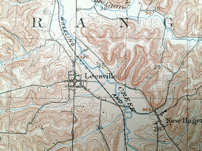Antique Scio, Ohio 1904 US Geological Survey Topographic Map – Carroll County, Orange, Rumley, Archer, Nottingham, Bowerston, Kilgore, North