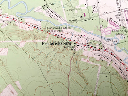 Antique Meadville, Pennsylvania 1968 US Geological Survey Topographic Map – Crawford County, Fredericksburg, Kerrtown Saegertown Hayfield PA