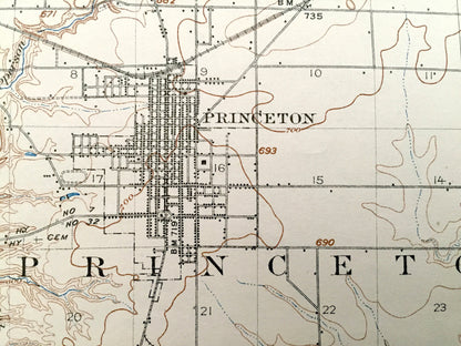 Antique Hennepin, Illinois 1911 US Geological Survey Topographic Map – Princeton, Malden, Seatonville, Depue, Dover, Bond & Putnam County IL