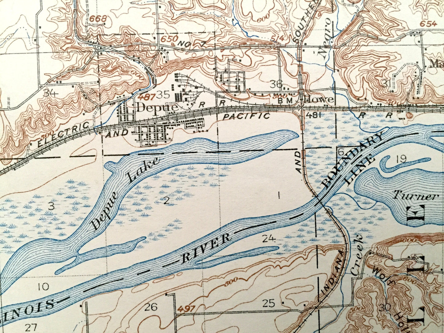 Antique Hennepin, Illinois 1911 US Geological Survey Topographic Map – Princeton, Malden, Seatonville, Depue, Dover, Bond & Putnam County IL