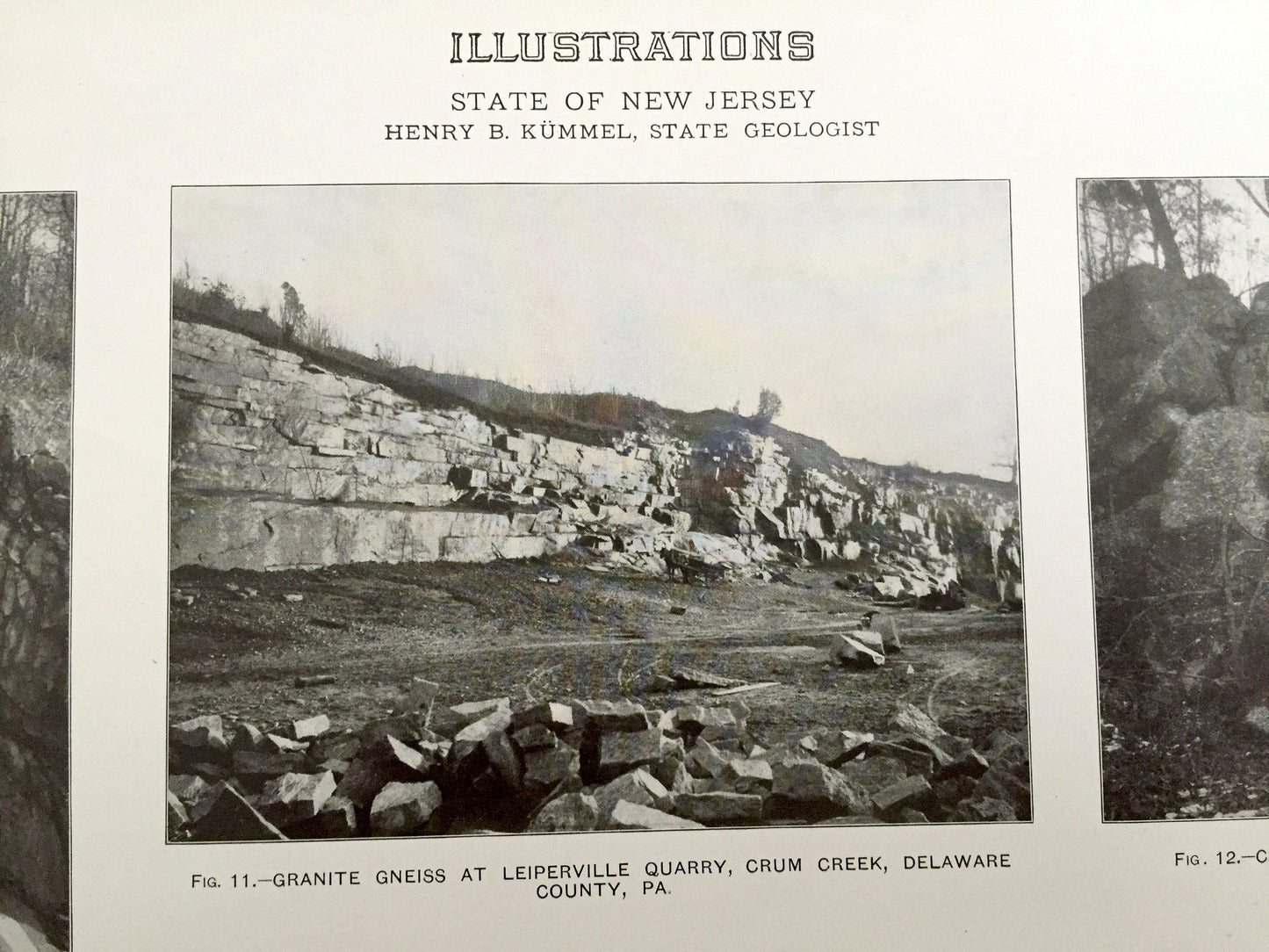 Antique 1909 New Jersey Area Rock Formations - US Geological Survey– Schuylkill, Delaware County, Chester, Pensauken, Bellmawr, Pennsylvania