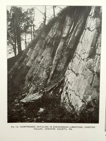 Antique 1909 New Jersey Area Rock Formations - US Geological Survey– Schuylkill, Delaware County, Chester, Pensauken, Bellmawr, Pennsylvania