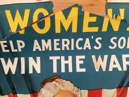 Original 1917 Women! WWI Poster by R.H. Porteus – Help America's Sons, Buy Liberty Bonds, World War One, WW1, Doughboy, Germany, Grandma USA