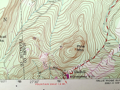 Antique Iron Springs, Pennsylvania 1953 US Geological Survey Topographic Map – Adams, Franklin County, Quincy, Guilford, Fairfield, Liberty