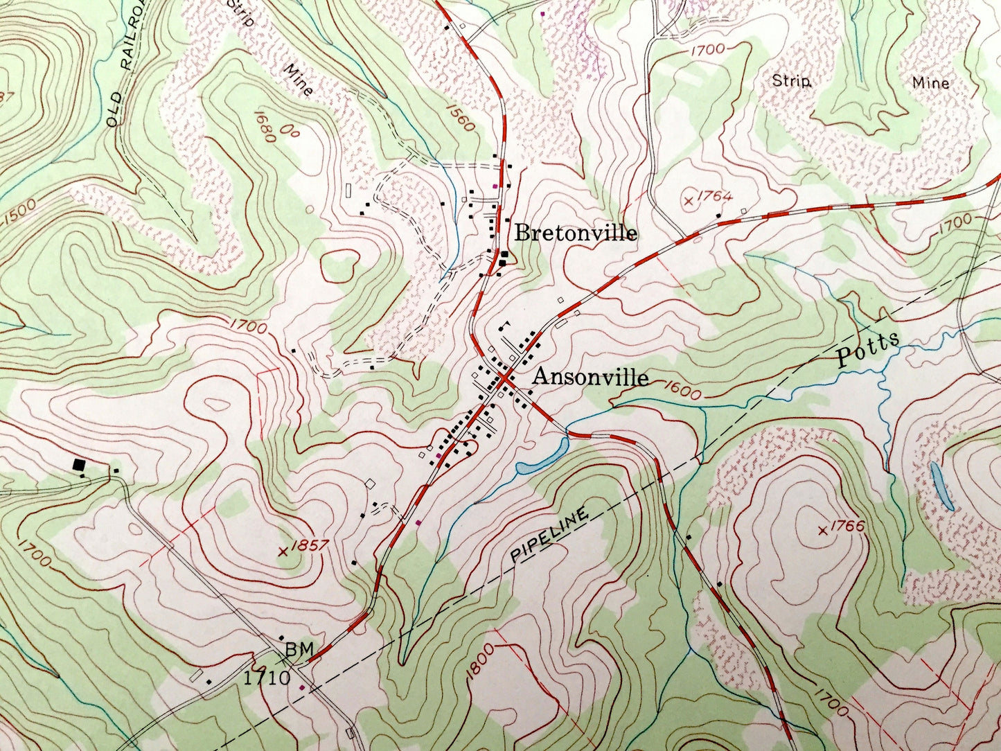 Antique Irvona, Pennsylvania 1959 US Geological Survey Topographic Map – Clearfield County, Jordan, Chest, Beccaria, Ferguson, Bigler, Knox