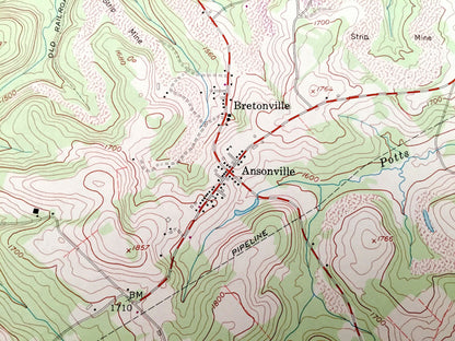 Antique Irvona, Pennsylvania 1959 US Geological Survey Topographic Map – Clearfield County, Jordan, Chest, Beccaria, Ferguson, Bigler, Knox