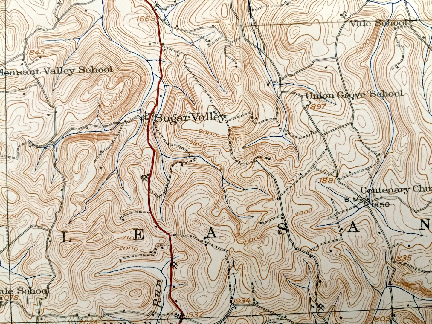 Antique Bruceton, West Virginia 1933 US Geological Survey Topographic Map – Preston County, Kingwood, Sutherland, Rockville, Afton, Wharton