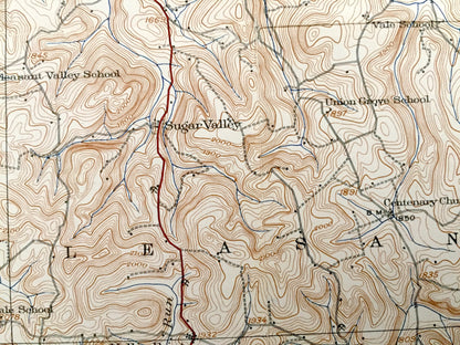 Antique Bruceton, West Virginia 1933 US Geological Survey Topographic Map – Preston County, Kingwood, Sutherland, Rockville, Afton, Wharton