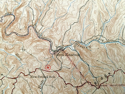 Antique Cameron, West Virginia 1942 US Geological Survey Topographic Map – Marshall County, Moundsville, McMechen, Washington, Meade, Rosbys