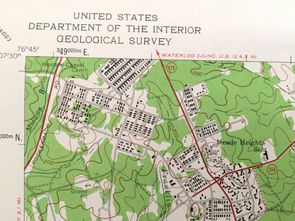 Antique Baltimore, Maryland 1957 US Geological Survey Topographic Map– Curtis Bay, Glen Burnie, Riviera Beach, Patapsco, Anne Arundel County