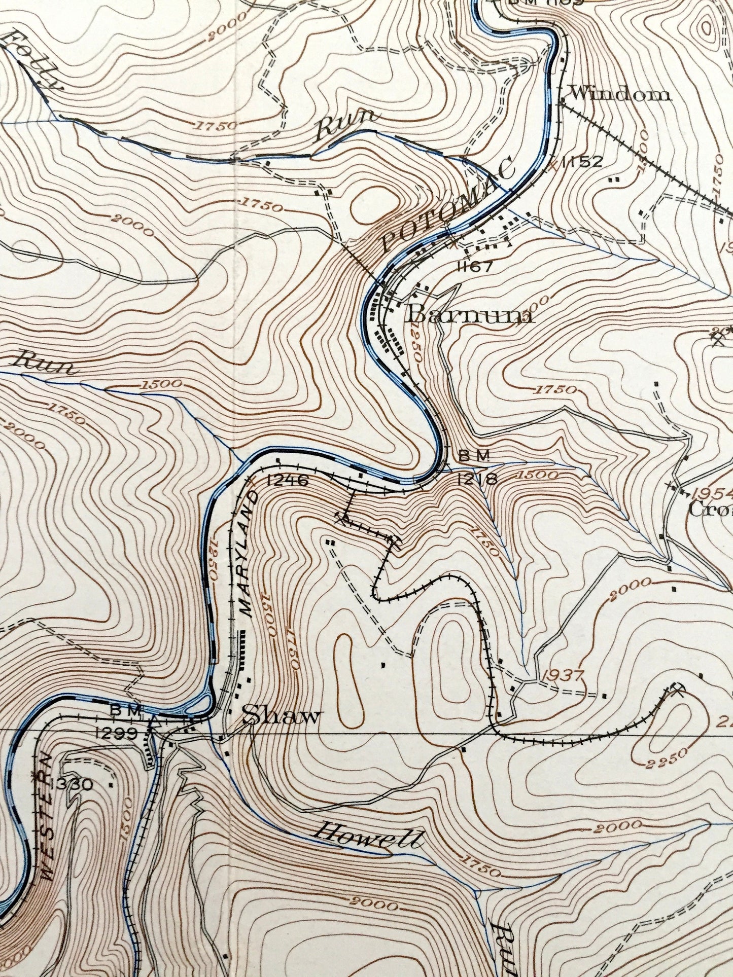 Antique Elk Garden, West Virginia 1922 US Geological Survey Topographic Map – Mineral County, Sulphur City, Piedmont, Welton, Grant, Oakmont