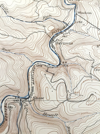 Antique Elk Garden, West Virginia 1922 US Geological Survey Topographic Map – Mineral County, Sulphur City, Piedmont, Welton, Grant, Oakmont