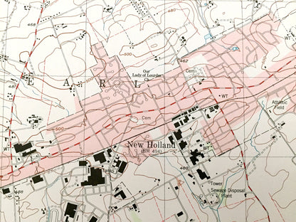 Antique New Holland, Pennsylvania 1999 US Geological Survey Topographic Map – Lancaster County, Salisbury, Leacock, East Earl, Paradise