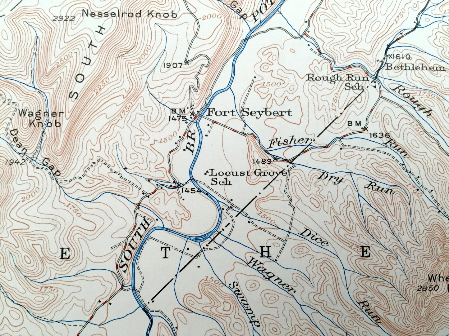 Antique Fort Seybert, West Virginia 1951 US Geological Survey Topographic Map – Pendleton County, Oak Flat, Brandywine, Deer Run, Mill, WV