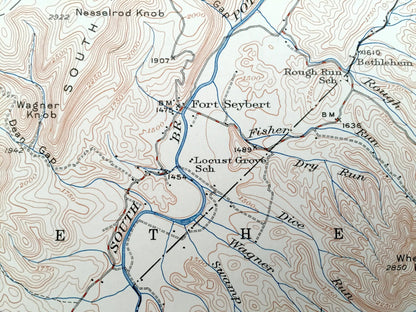 Antique Fort Seybert, West Virginia 1951 US Geological Survey Topographic Map – Pendleton County, Oak Flat, Brandywine, Deer Run, Mill, WV