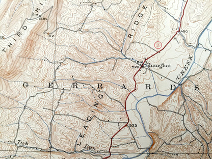 Antique Gerrardstown, West Virginia 1943 US Geological Survey Topographic Map – Berkeley County, Hedgesville, Inwood, Clearbrook, Cedar Hill