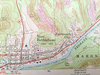 Antique New Bethlehem, Pennsylvania 1969 US Geological Survey Topographic Map – Clarion County, Armstrong County, Redbank, Porter, Limestone