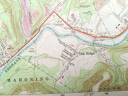 Antique New Bethlehem, Pennsylvania 1969 US Geological Survey Topographic Map – Clarion County, Armstrong County, Redbank, Porter, Limestone