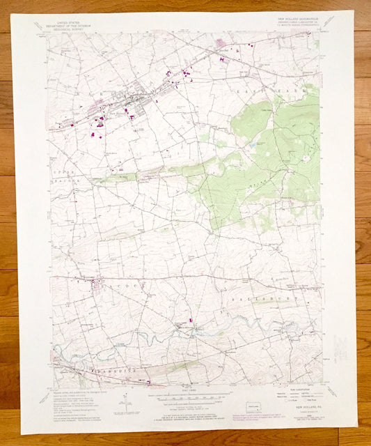 Antique New Holland, Pennsylvania 1956 US Geological Survey Topographic Map – Lancaster County, Salisbury, Leacock, East Earl, Paradise, PA
