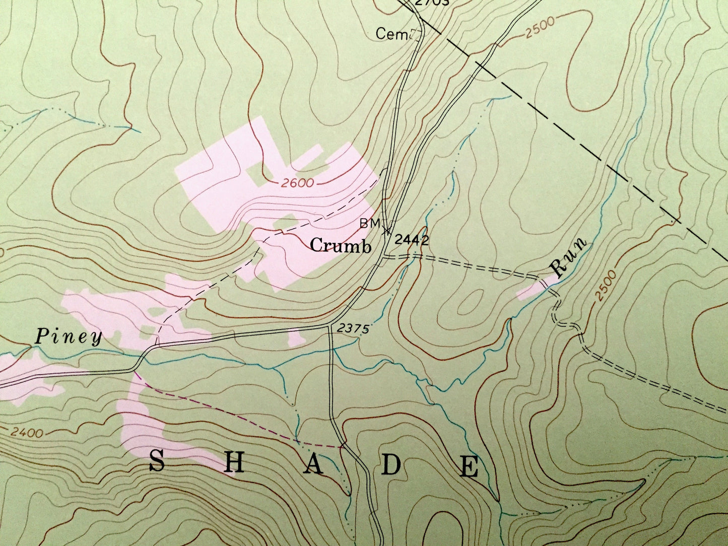 Antique Ogletown, Pennsylvania 1971 US Geological Survey Topographic Map – Somerset County, Bedford County, Cambria County, West St. Clair