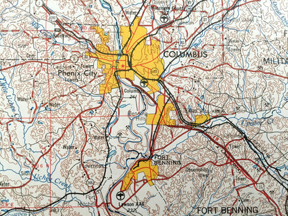 Antique Phenix City, Alabama 1955 US Geological Survey Topographic Map – Georgia, Lanett, Opelika, Auburn, Tuskegee, Alexander City, Ladonia