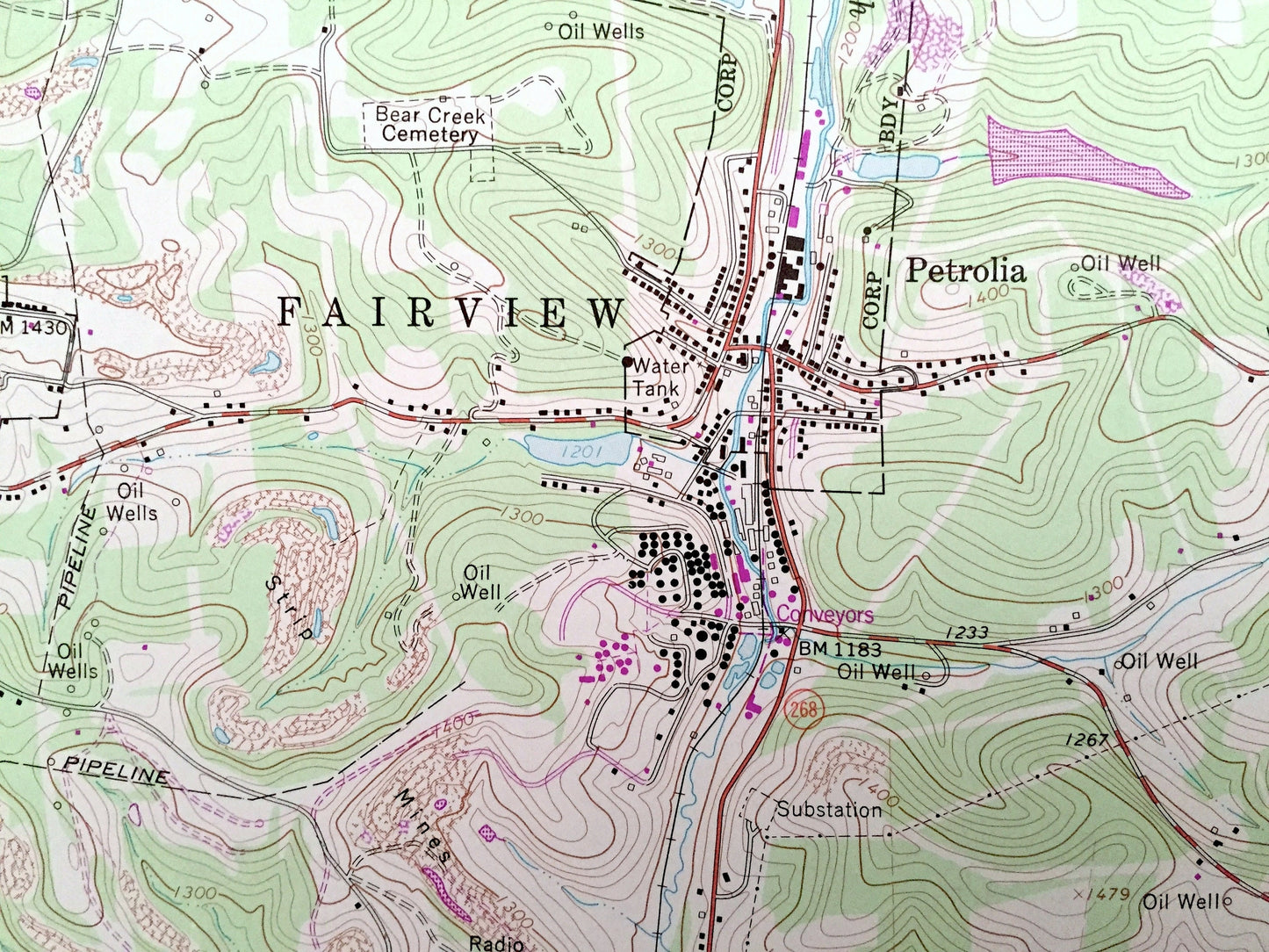 Antique Parker, Pennsylvania 1963 US Geological Survey Topographic Map – Butler County, Armstrong County, Clarion County, Parker, Perry