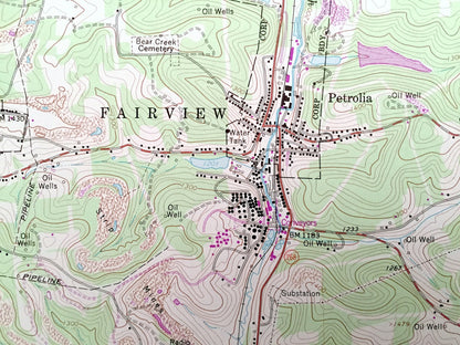 Antique Parker, Pennsylvania 1963 US Geological Survey Topographic Map – Butler County, Armstrong County, Clarion County, Parker, Perry