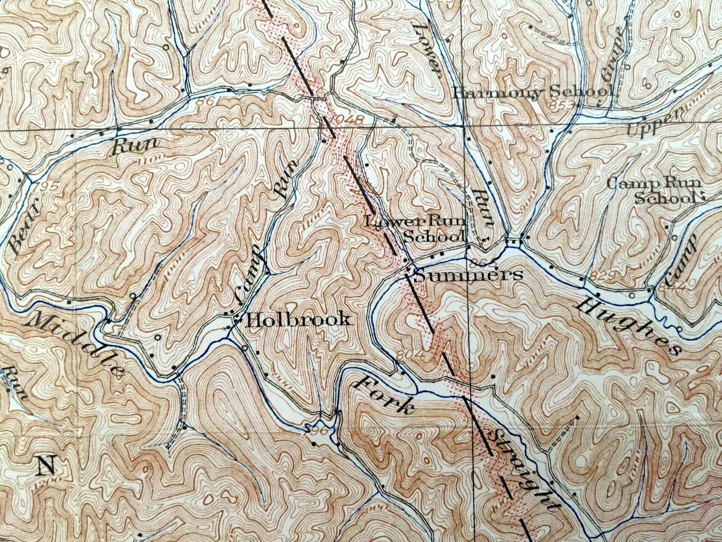 Antique Holbrook, West Virginia 1926 US Geological Survey Topographic Map – Ritchie County, Summers, Oxford, New Milton, Auburn, Burnt House