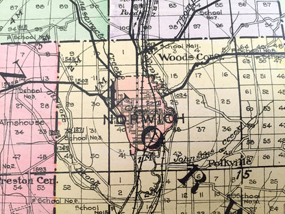 Antique Chenango County, New York 1911 New Century Atlas Map – Norwich, Oxford, Afton, Bainbridge, Sherburne, Greene, New Berlin Coventry NY