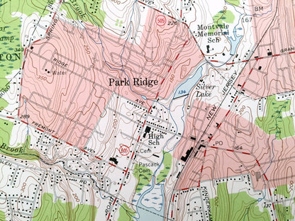 Antique Park Ridge, New Jersey 1955 US Geological Survey Topographic Map – Spring Valley, Monsey, Montvale, Saddle River Ramapo New York NJ