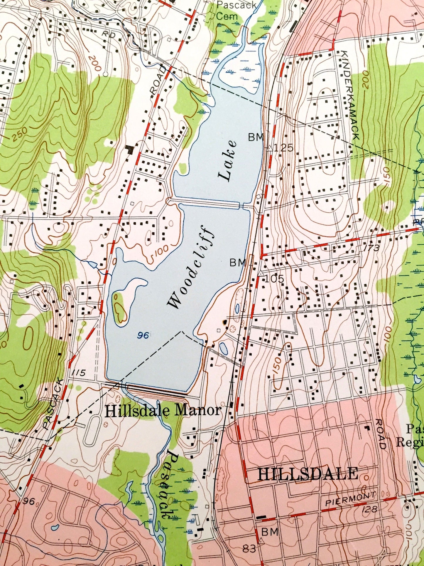 Antique Park Ridge, New Jersey 1955 US Geological Survey Topographic Map – Spring Valley, Monsey, Montvale, Saddle River Ramapo New York NJ