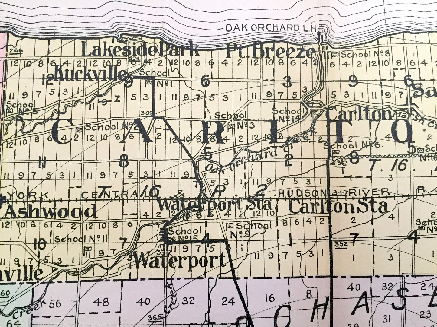 Antique Orleans County, New York 1911 New Century Atlas Map – Albion, Lyndonville, Carlton, Medina, Holley, Murray, Oak Orchard, Waterport