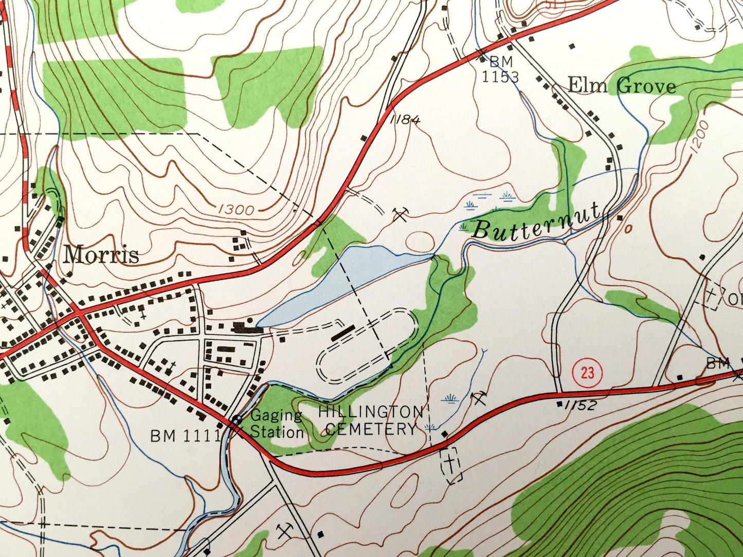 Antique Morris, New York 1943 US Geological Survey Topographic Map – Otsego County, New Lisbon, Elm Grove, Laurens, Pittsfield, Stetsonville