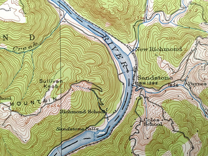 Antique Meadow Creek, West Virginia 1912 US Geological Survey Topographic Map – Summers County, Red Spring, Pittman, Hemlock, Laurel WV