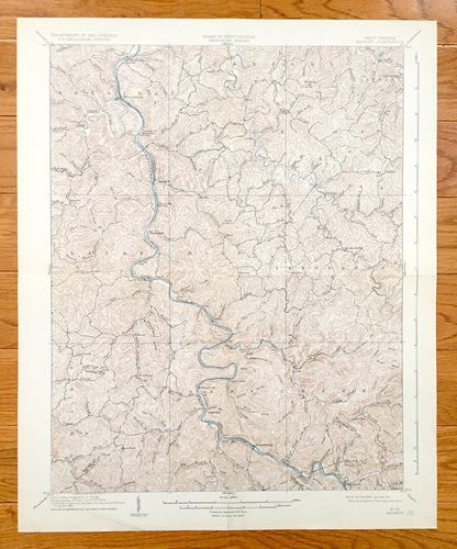 Antique Midkiff, West Virginia 1909 US Geological Survey Topographic Map – Lincoln County, Laverne, Brown City, Carroll, Palermo WV