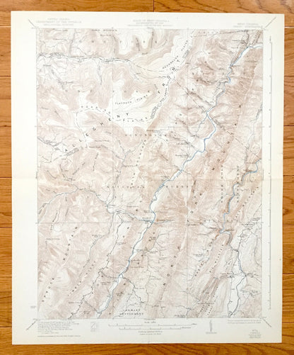 Antique Onego, West Virginia 1922 US Geological Survey Topographic Map – Pendleton County, Milroy, Harperton, Upper Tract, Branch, Laneville