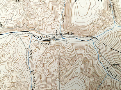 Antique Onego, West Virginia 1922 US Geological Survey Topographic Map – Pendleton County, Milroy, Harperton, Upper Tract, Branch, Laneville