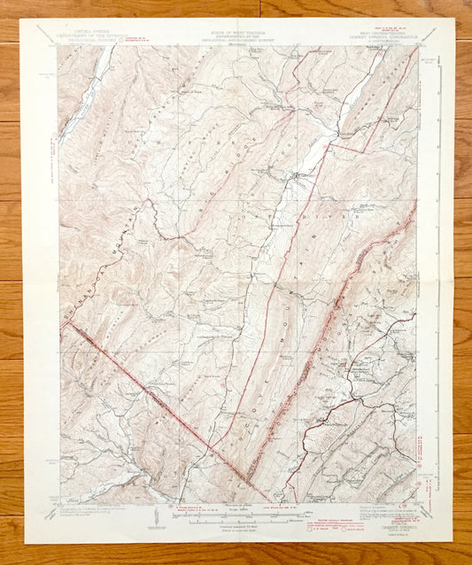 Antique Orkney Springs, Virginia 1943 US Geological Survey Topographic Map – Shenandoah County, Lost City, Bird Haven, South Fork, Laura VA