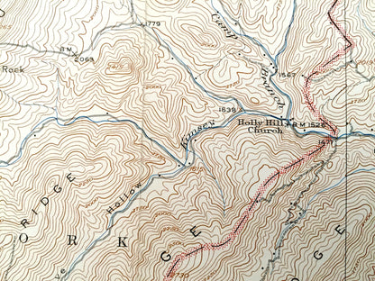 Antique Orkney Springs, Virginia 1943 US Geological Survey Topographic Map – Shenandoah County, Lost City, Bird Haven, South Fork, Laura VA