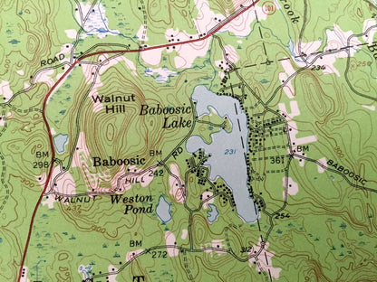 Antique Milford, New Hampshire 1953 US Geological Survey Topographic Map – Amherst, Wilton, New Boston, Merrimack, Bedford, Baboosic Lake NH
