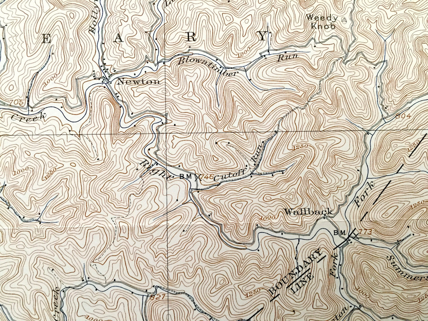 Antique Ivydale, West Virginia 1907 US Geological Survey Topographic Map – Clay County, Barton, Henry, Valley Fork, Bloomington, Otter, WV
