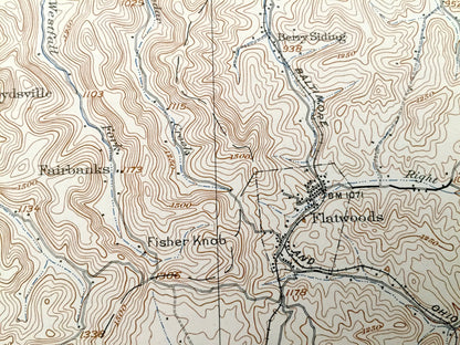 Antique Sutton, West Virginia 1910 US Geological Survey Topographic Map – Braxton County, Hamilton, Little Birch, Otter, Pembroke, Fairbanks